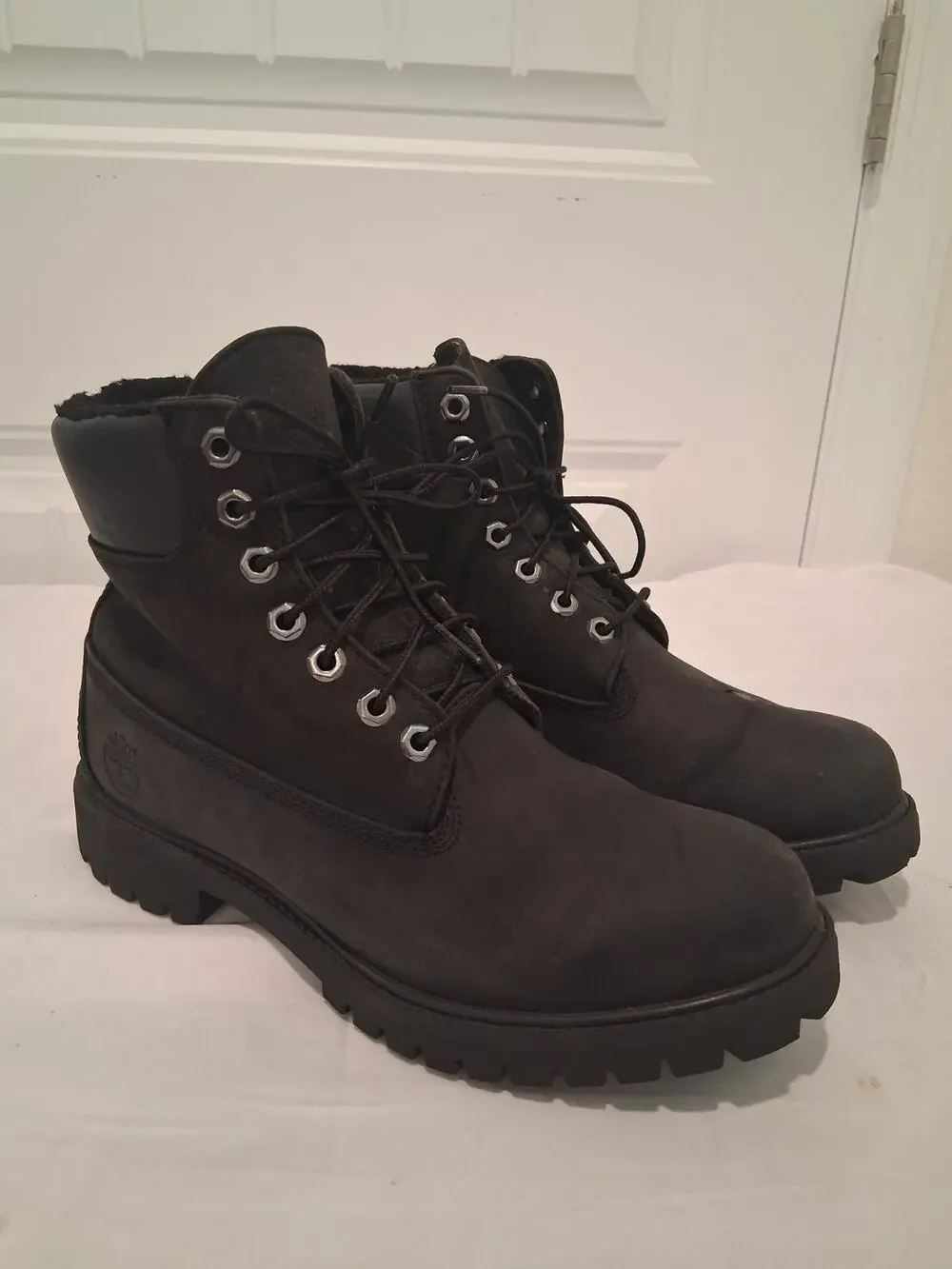 Timberland Black Waterproof Roll-Top Fleece Lined Boots 6